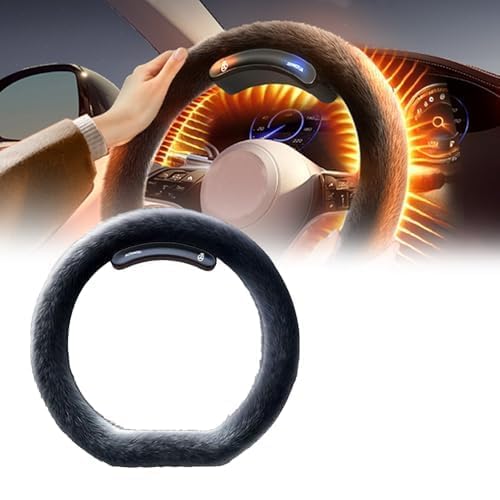ハンドルヒーター 車 車用 後付け 充電式 速暖 10秒 ワイヤレス コードレス ハンドルカバー ヒーター ステアリングカバーワイヤレスステアリングホイールヒーター、車用充電式コードレスハンドヘルドヒーター、15インチ冬用暖かいス