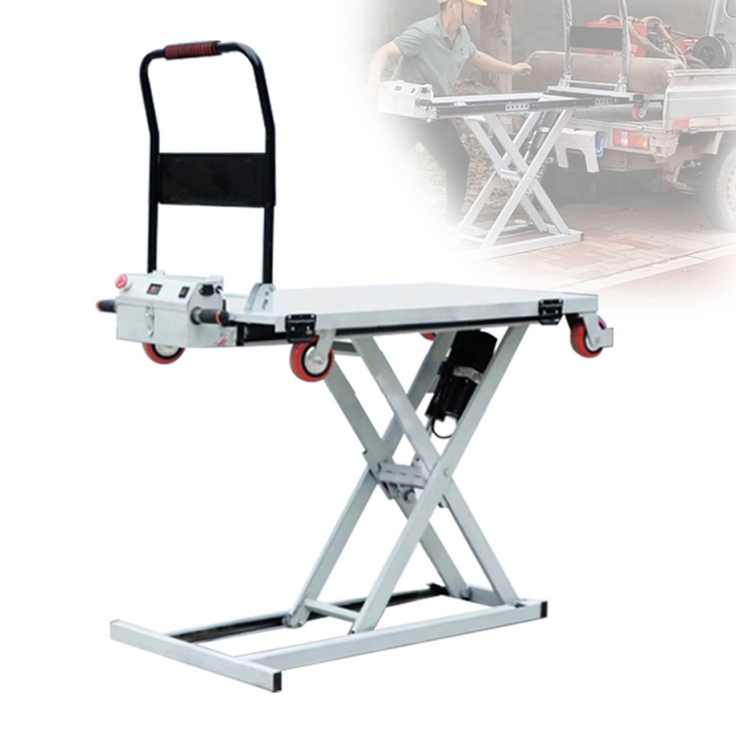 デジタルディスプレイ搭載 300kg 耐荷重 98cm 上昇 4 輪ポータブル 油圧リフティングテーブル シザー型 トロリー 倉庫 工場 物流 空港 専用
