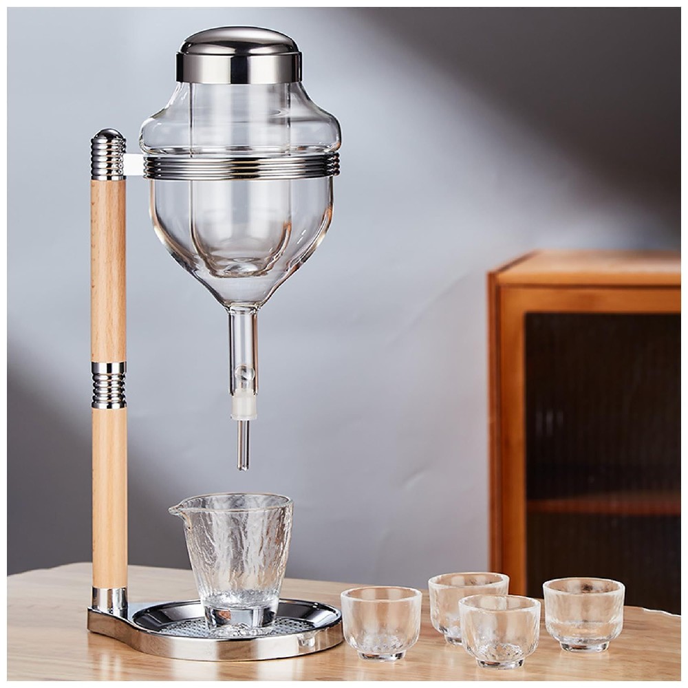 和風 日本酒 冷酒器仕掛ける 瑠璃製 5 個組 ディスペンサー 耐熱 酒器 ぶどう酒 しろがね色 御居処瓶 冷酒ポット 入れもの 酒用
