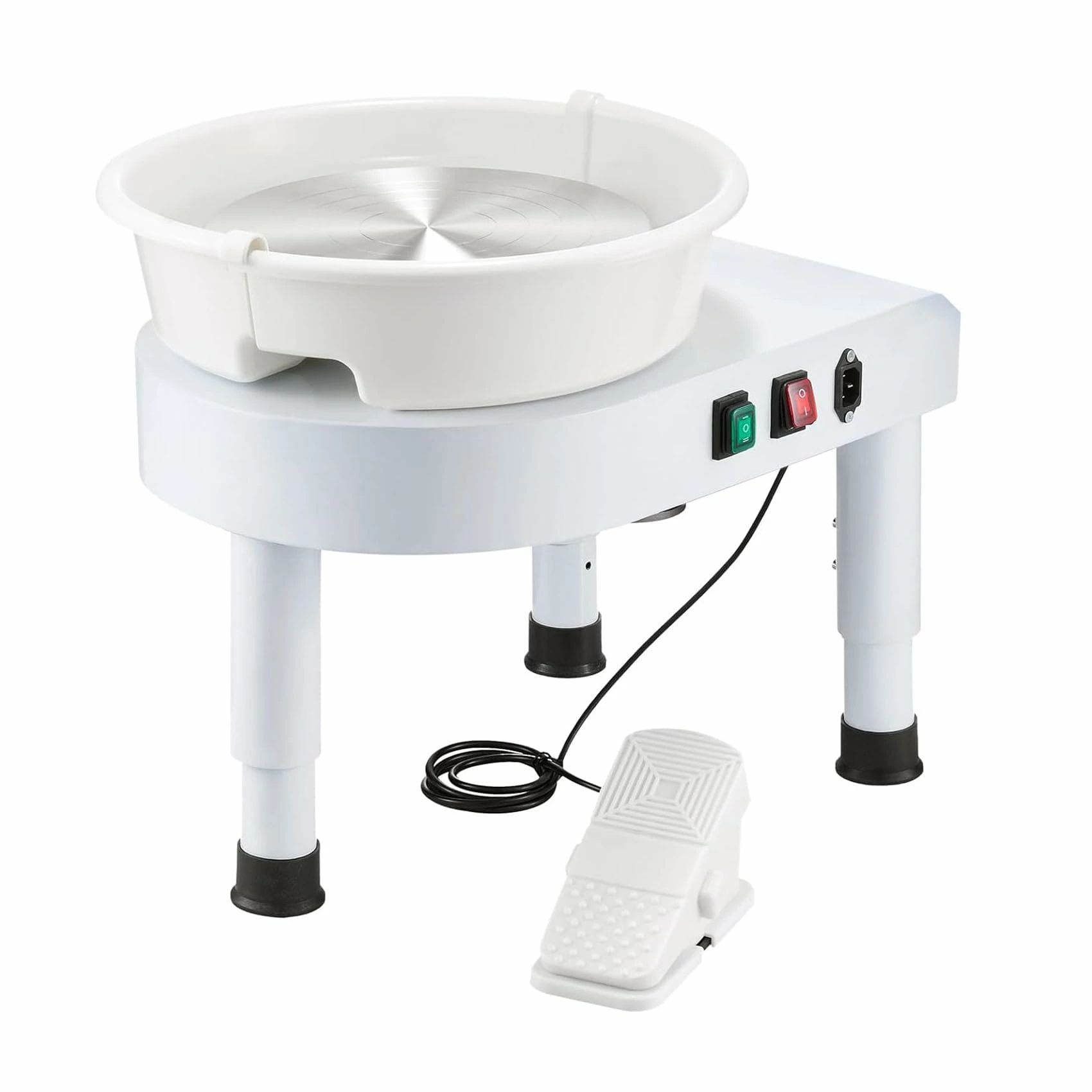 電動ろくろ 陶芸セット 350w ろくろ成形機 60～300rpm/min ロクロ径28cm 陶芸ホイールマシン 陶器成形機 高さ調節可能 無段変速 シンク取り外し可能 フットペダル付き 学校教育 自宅で気軽に 家庭 業務用 DI ツール付属なし