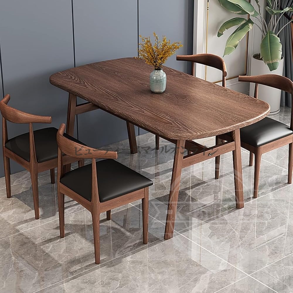 昼御飯テーブルセット 4人掛け 自然的 ヴィンテージモダン 一覧表80x120x75糎 腰かけ4脚付き添い人 省空白文字 分かりやすい青写真 身寄り用ちゃぶ台 食べ物屋リビング昼御飯相応う