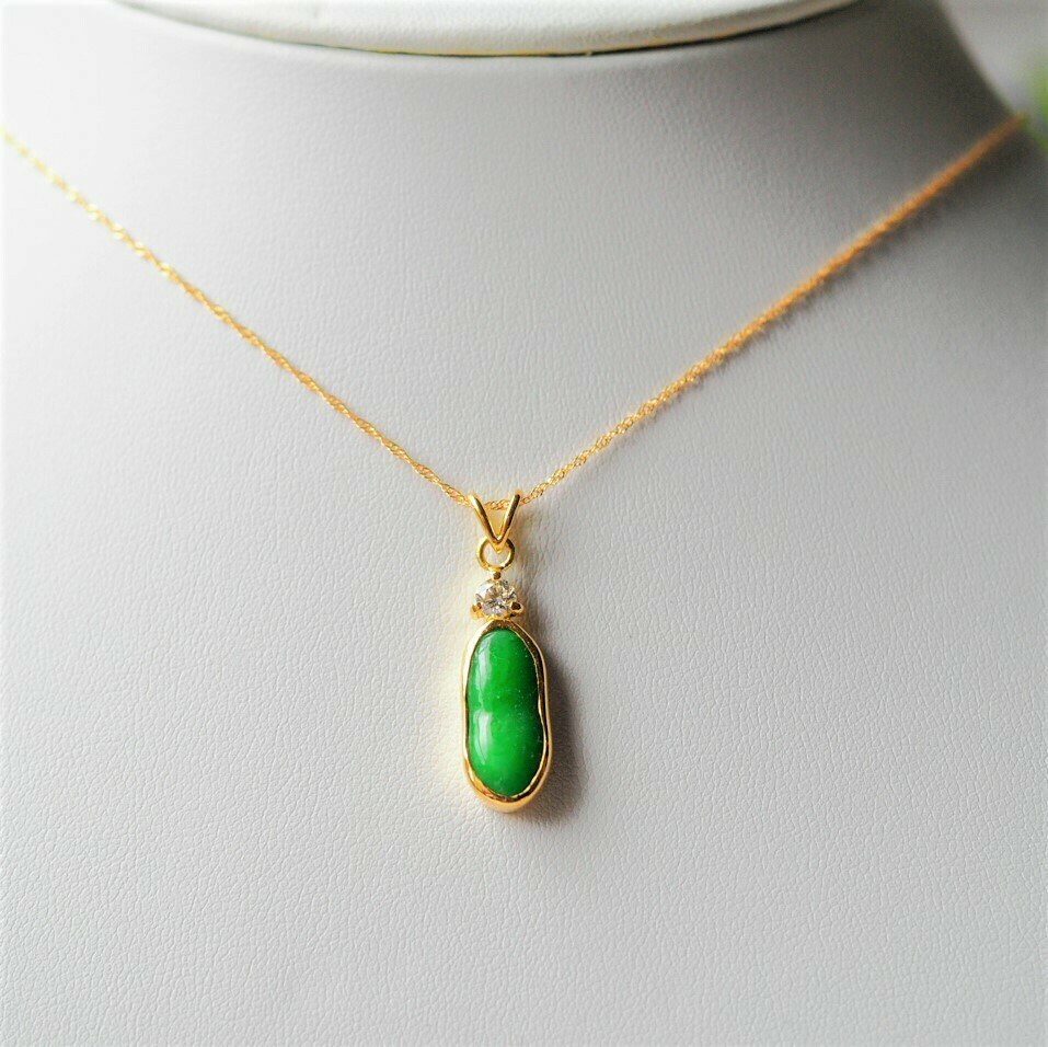 楽天市場】K18 翡翠 ダイヤモンド（3.6mm）ペンダントトップ 鑑別書付