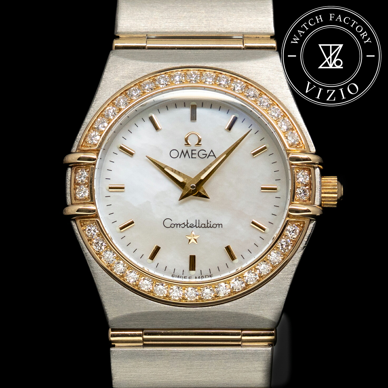 OMEGA ゼロ 1267.70 コンステレーション 二人組 ダイヤベゼル 貝殼文字記号盤 5346【中古】