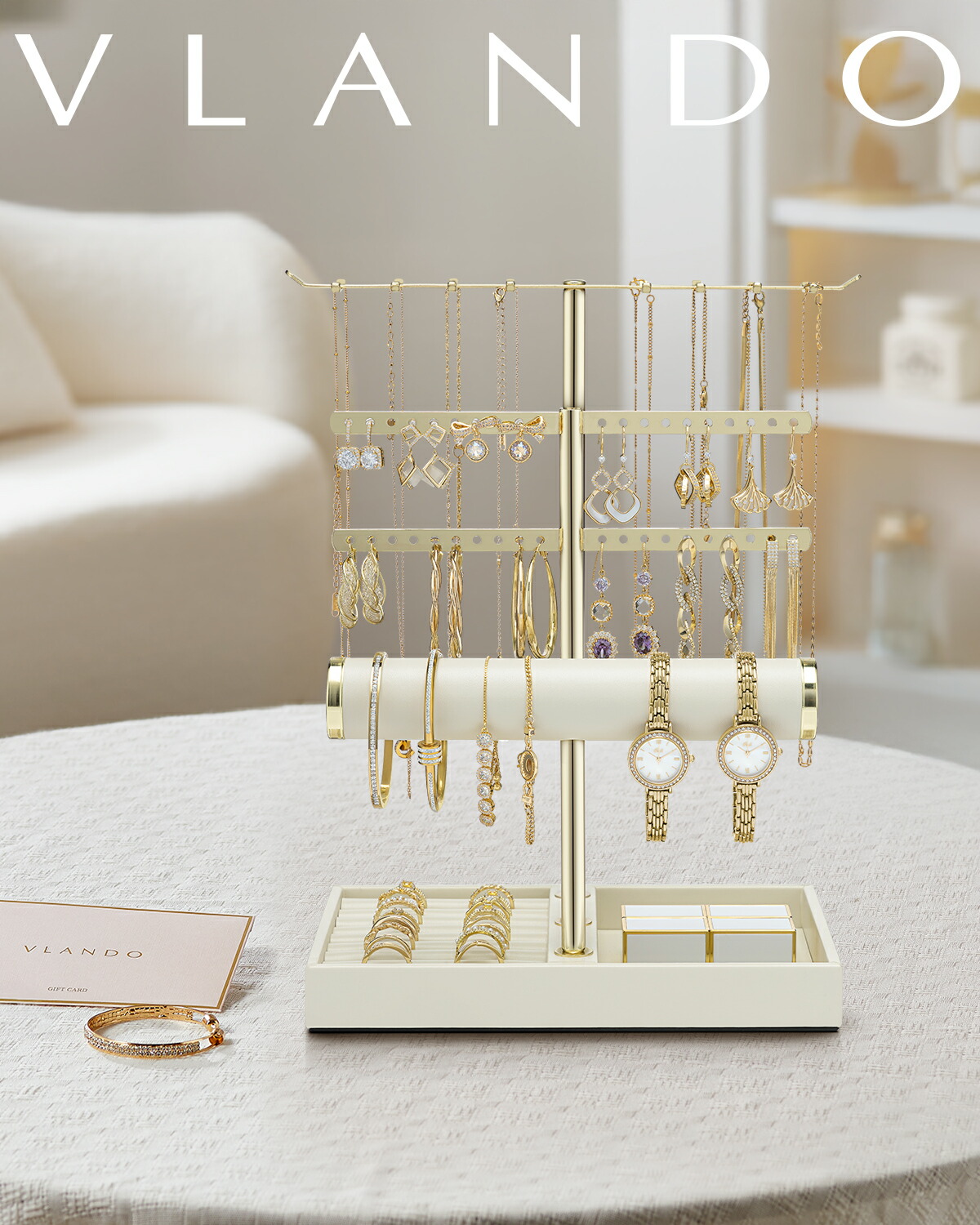 しっとり古金美が美しいアクセサリースタンド　★   西欧アンティーク 1900年頃 英国アンティーク 純銀製ダブルアルバートチェーン34 g