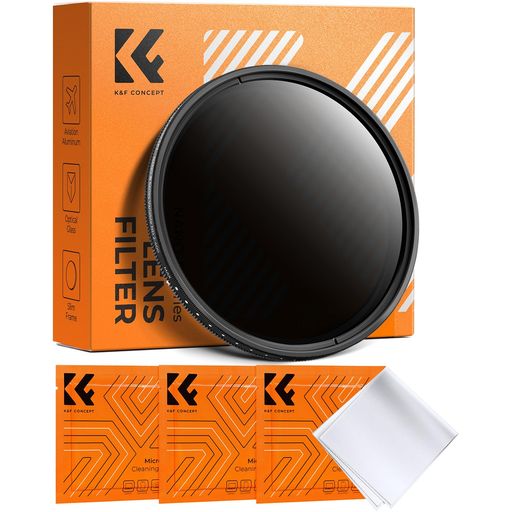 K&FCONCEPT58mm可変NDフィルターND2-ND400減光フィルター超薄型カメラ用フィルター+超極細繊維布(58mmNDFilter)
