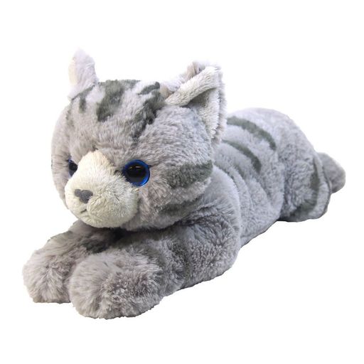 サンレモンひざねこグレーM17x18x47CMぬいぐるみアニマルP-1802