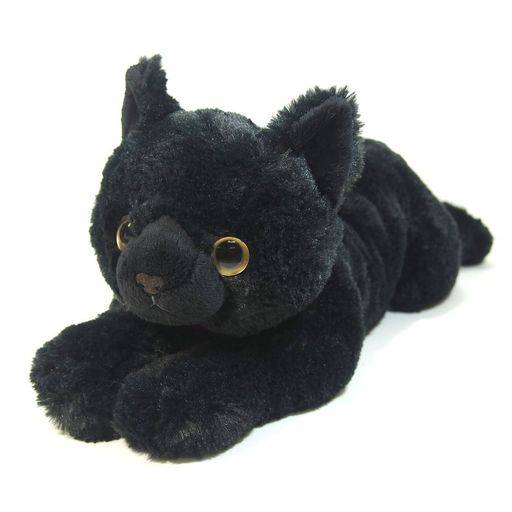 サンレモンひざねこブラックM17x18x47CMぬいぐるみアニマルP-1822