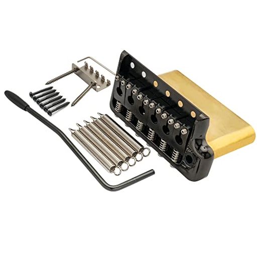 MusiclilyUltra10.5粍金管楽器製トレモロユニットブリッジ6点打ちきりタイプナイフエッジストラトST電気ギターギター用、黒いこと