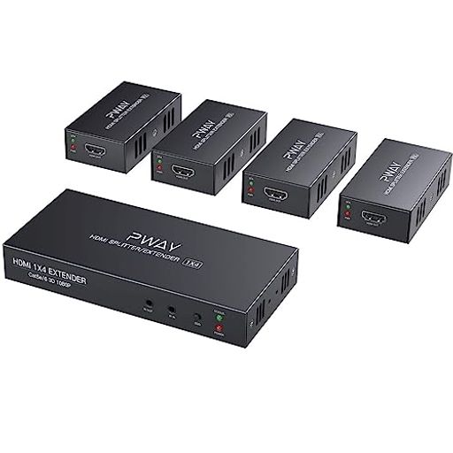 POC HDMIエクステンダー ローカルエリアネットワーク 3D分かち合う器 4最終生産物 繰り延べるなし60m安定した移らす不一致伝わらす HDMI スプリッター 押しひろげる機 送受信機仕掛ける 分かち合う4台 4画面 エクステンダー 1080@60サイクル PW-HT226P4-IR-JP