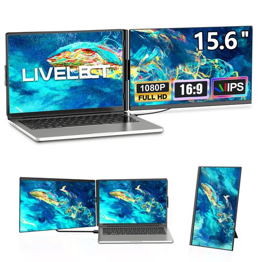 モバイルモニター15.6インチ【2025新型ノートパソコンモニター】デュアルディスプレイセカンドディスプレイ脱着式デザイン360°回転可能FHD1080P120%sRGB非光沢IPS液晶パネル軽量ノートパソコ…
