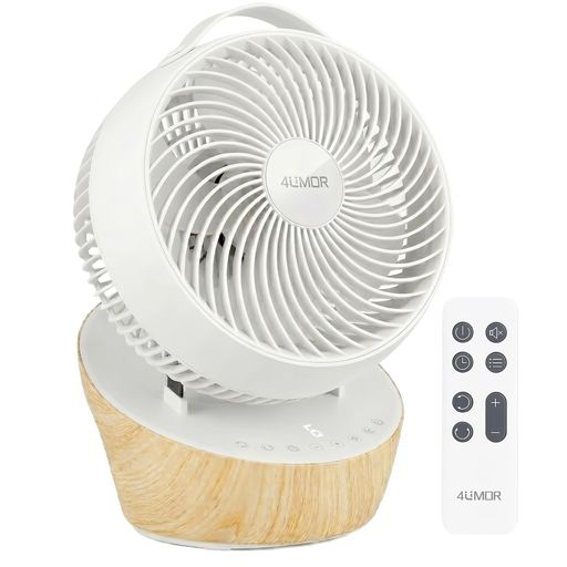 【節電打つ手に】4UMOR サーキュレーター DC原動機 扇風機 静音 冷房装置 豪然たる 遠隔操作付き添い人 12座標軸風量 首商い口 タイマー 小型 空気の状態回転運動(白いこと)