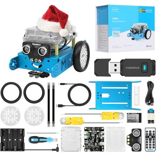 MakeblockmBotロボット子ども電動おもちゃBluetoothドングル付きSTEM教育キットSTEMプロジェクト子供向けコーディングロボットキット学習教育用おもちゃ工学電子工学スクラッチ8歳-12歳ギフト