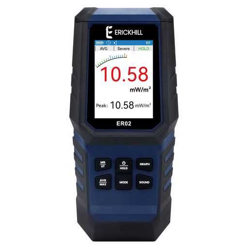 ERICKHILL 電磁波計 3in1電磁波測定器 EF/MF/RFメーター 電磁場放射 充電式 デジタル/グラフ切り替え可能 電界強度 磁界強度 無線周波数測定 日本語取扱説明書付き｜VlookupStore 店