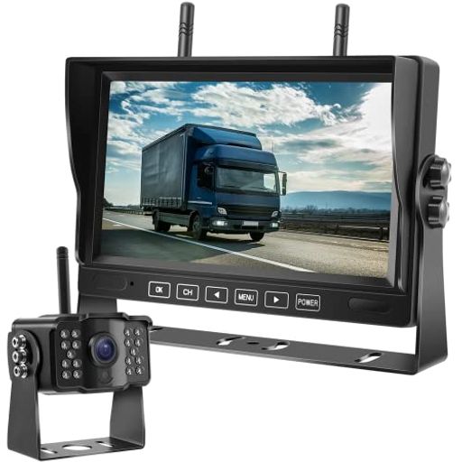 Hizenyo録画機能付きバックカメラモニターセット24vバックカメラワイヤレスバックモニタートラックカメラ7インチIPS液晶自動録画ループ録画デジタル信号分割表示機能正像・鏡像を切替可…