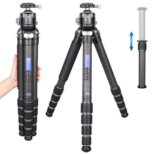 ARTCISE36mm管経コンパクトトラベルカーボン三脚&52mmボール低重心雲台キット軽量カーボンファイバーカメラビデオ三脚アルカスイスクイックシュー三脚ヘッドDSLR/一眼レフ/デジタルに適用…
