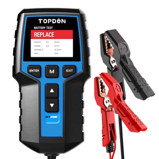 TOPDONBT200バッテリーテスター、12V/24Vバッテリーチェッカー、100-2000CCAテスター、CCA値/抵抗値/負荷/電圧のテスト自動車用バッテリー診断機 8,445円