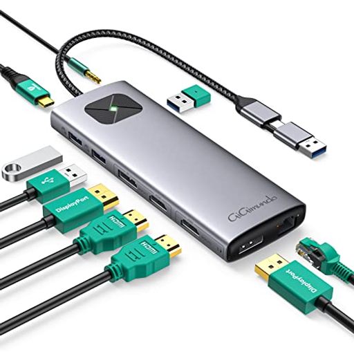 GiGimundoLK1010-in-1Type-CドッキングステーションMacBookAirM1M2対応Displaylink対応デュアル4K60Hz出力3xUSB3.2Gen210Gbps/2xHDMI