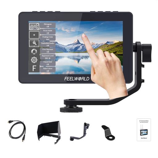 FEELWORLD F5 Pro V4 ビデオ モニター 6インチ超薄型 1920x1080 IPS HD 3D LUT カメラ 外部 用液晶モニター3D LUT 4K HDMI 信号 出力/入力 ライブモニタリングビデオピークフォーカスアシスト|VlookupStore 店
