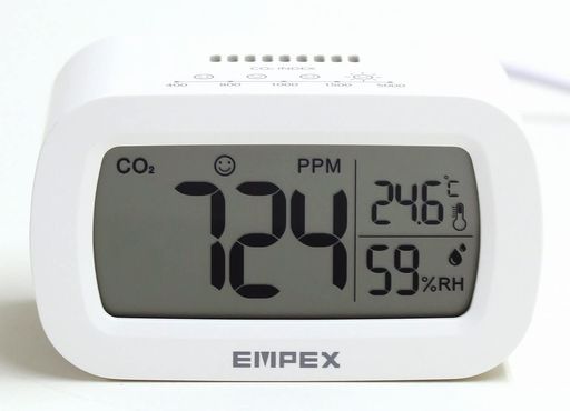 EMPEX(エンペックス)CO2管する(気温・湿度計付)CO2濃ささがし当てる遣りくち-NDIR遣りくち白いこと4.9x8.6x4.8珊