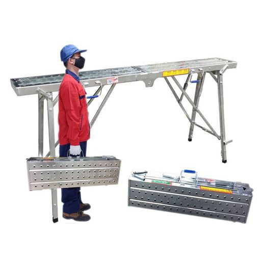 足場台 安全 洗車台 踏み台 業台 高所作業台 作業用踏台 足場板 足場器具 伸縮 折畳み 軽量 多目的 コンパクト 足置き台付き ドローストリング不要 耐荷重300kg 安定 安全 持ち運び便利|VlookupStore 店