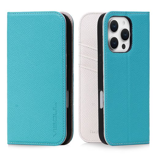 VISOULiPhone16Pro対応ケース手帳型本革スマホケースアイフォン16Proレザー手帳型ケースカード収納携帯ケース全面保護マグネット柔軟なTPU素材アイホン16プロミント 4,879円