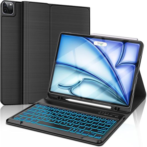 【2026年昇級版】iPadAir13インチキーボード(M32025M22024)ケースipadpro12.9キーボードキーボードカバーBluetoothキーボードカバー薄型多角度調整着脱式磁気吸着式