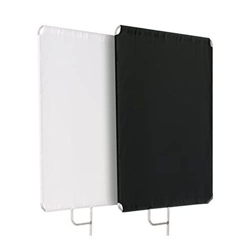 Selens撮影用フラッグパネルレフ板60x75cmディフューザー+ブラックリフレクターキットステンレス製撮影フラッグ取り外し快速スタジオ撮影写真照明反射器ポートレートインタビュービデオ…