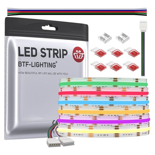 BTF-LIGHTINGFCOBCOBRGBWLED磁気テープともし火5M896LEDs/m5PINRGB+白熱電球色3000K幅12粍軟らかい密集してストリップショーともし火DC12V調光調色うつり変わり能力のある切りはなす能力のある寝部屋勝手もと老人ホーム 電球形蛍光灯-インテリア・寝具・収納