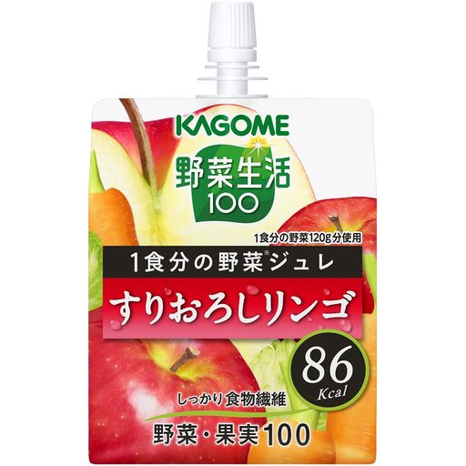 カゴメ 草片生きて行く100 1食分の草片ジュレ すりおろしりんごの木 180g合切袋x30個(食料雑貨類衣料繊維)