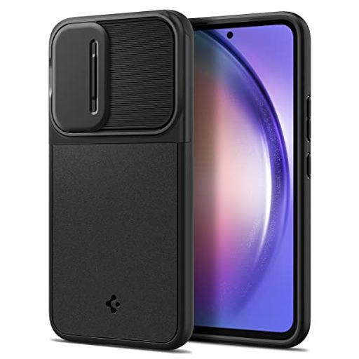 SpigenGalaxyA54ケース[SC-53D|SCG21]カメラレンズ保護スライド式マグネット搭載レンズカバーマット仕上げ二重構造耐衝撃カメラ保護画面保護傷防止衝撃吸収オプティック・アーマー