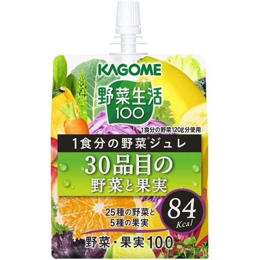カゴメ 草片生きて行く100 1食分の草片ジュレ 30個条の草片と木ノ実 180g合切袋x30個(食料雑貨類衣料繊維)