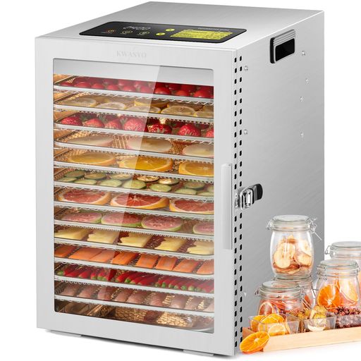 KWASYO 12層フードドライヤー 二重扇風機 800W 高効率 ステンレス鋼食品乾燥機 業務用 30-90&deg;C 0-24時間調節可能 ペットのおやつ ジャーキー ドライフルーツ 芋干し 日本語取扱説明書 日本語レ&hellip;｜VlookupStore 店