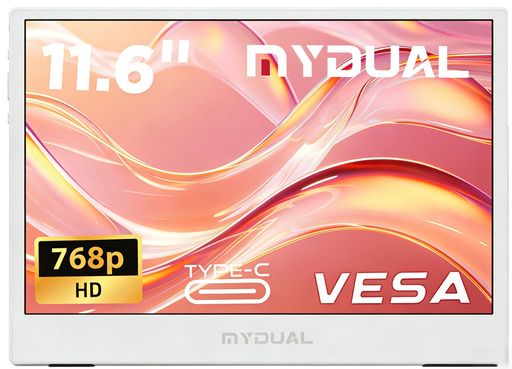 Mydualhdmi小型管する11.6in1366x768固定ディスク携帯型見せびらかすIPS非光輝液晶パネルモバイルモニター薄型軽さ照明ランプ内蔵vesaUSBType-CミニHDMI