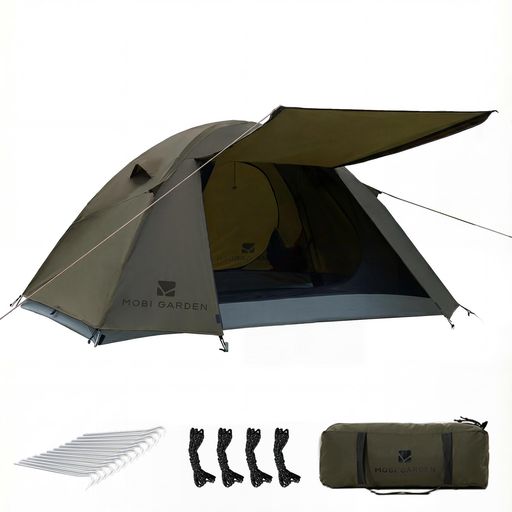 MOBIGARDENテント1-2人用キャンプテントソロテント1人用2人用自立式前室ありドームテント耐水圧3000mmコンパクト軽量二重層構造通気防風防雨バイクアウトドア登山用簡単設営初心者キャンプ… 9,390円