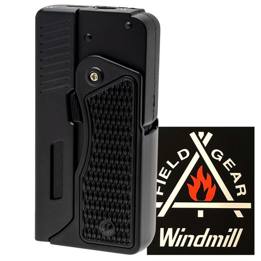 WINDMILL(ウィンドミル)電子ライタージェットライター二刀流USB充電式TWOWAYPISTOLブラックマット電池残量表示usbケーブル付き特製ステッカー付き71730100