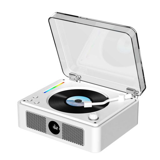 THINKYACDプレーヤーBluetooth受信/送信レトロ充電式ステレオスピーカー内蔵CDプレイヤー卓上置き一機多用木製の環境に優しいシェルUSB/光ケーブル対応/AUXポータブルリモコン付きノイズリダ…