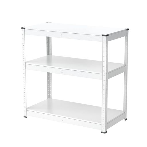 Umimileラックスチールラック幅80cm3段耐荷重120kg/段メタルラック(幅80x奥行40x高さ80cmホワイト)