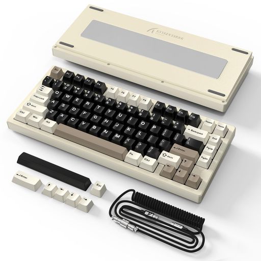 ATTACKSHARKX75ゲーミングキーボードアルミ製81きーメカニカルキーボード75%レイアウト、ホットスワップ、VIA、トライーモードワイヤレス/Bluetooth/有線