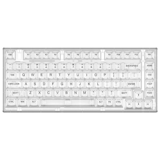 YUNZIIX75ホットスワップメカニカルキーボード透明なキーキャップガスケット装着75キーボードRGBバックライト付きゲーミングキーボードWindows/Mac対応(クリスタルアイス軸、有線ホワイト)