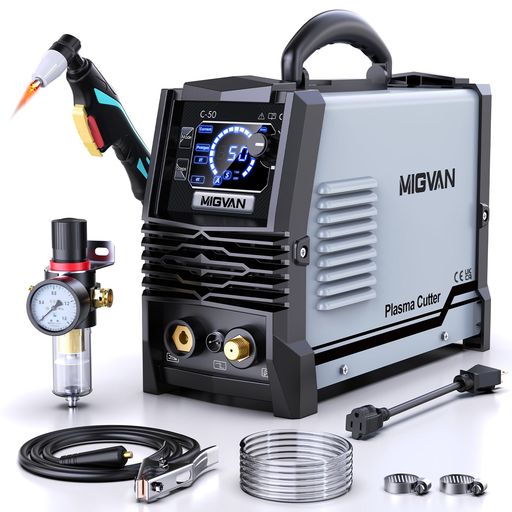 MIGVAN血しょう切断機100v200v兼用当てはめる率60%50A高周波数血しょう切りおとす機はたご屋取り替えっこ積み上げるエアプラズマカッター2T/4TDIY小型軽さLED液晶書きあらわす日本語取りまわし書きあらわす書付き添い人一般受けの切りおとす機C-50