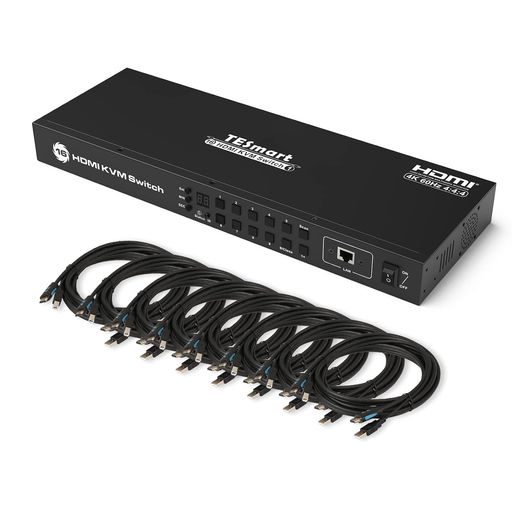 HDMI 切替機 16ポート 4K 60FPS対応 Amazon | TESmart HDMI 切り替え器 16入力1出力 切替器 16ポート 4K