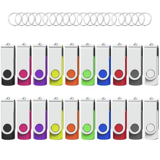 USBメモリ 4GB 20個セットWooolken USB2.0 高速 データ転送 360度回転式設計 &zwnj;サムドライブ キーチェーン付き メモリスティック USB ドライブ ペンドライブ PC ノートパソコン用｜VlookupStore 店
