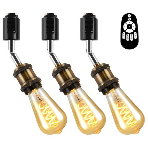 ANWIOシャンデリヤ点火装置3個セットレトロペンダントライトE26口金4.5W(50W形好いかげんに)300LM(調光能力のある)遠隔操作付き添い人白熱電球付き添い人ダクトレールライト北欧上昇限度点火装置角度合わせる能力のある省エネ御茶の間部屋の入り口ちゃぶ台(蓄電池別売)