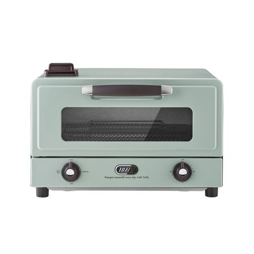 【Toffy/トッフィー】遠赤水蒸気トースターK-TS6遠赤外線暖房器食麺麭4枚サクふわ乾盃10竓水蒸気オーヴン煮炊き扉外せるレトロペールアクアK-TS6-PA 家電-トースター-キッチン家電