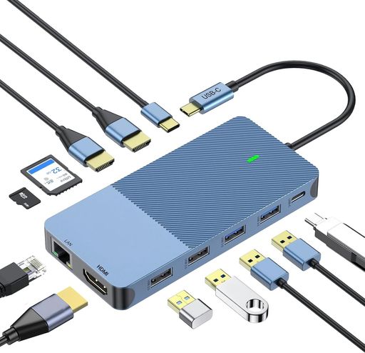 12-インチ-1USBC縛ステイション100WPD申し受ける相応う4Kトリプル見せびらかす(HDMI/DP)ギガビットLANUSB3.1Gen2(10Gbps)SD/TF歌留多主導者