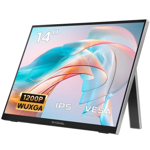 MyDualモバイルモニター14インチvesa軽量1920*1200モバイルディスプレイポータブルモニター自立式非光沢IPS液晶パネル薄型USBType-CminiHDMI