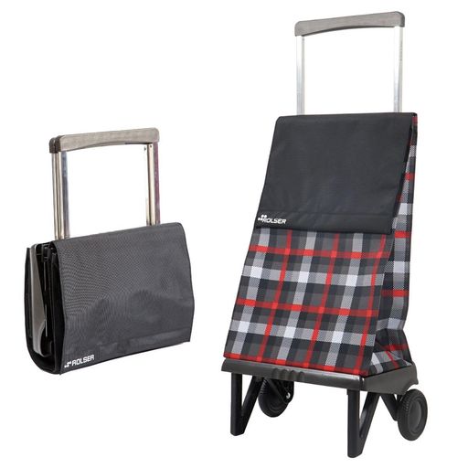 ロルサー(Rolser)折りたたみショッピングカートPLEGAMATIC(プレガマティック)40Lスコティッシュレッド|買い物カートワンタッチで折りたたみコンパクト静音軽い段差もなめらか大容量スペイン…