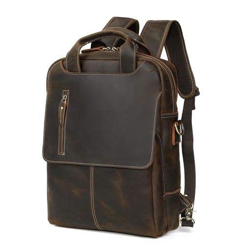 URBANWAYS リュック 本革 メンズ リュックサック バックパック 大容量 3way ビジネスリュック A4対応 15インチPC 1泊2日 出張 旅行 通勤 通学 通気性 パソコン鞄 キャリーサポーター付き|VlookupStore 店