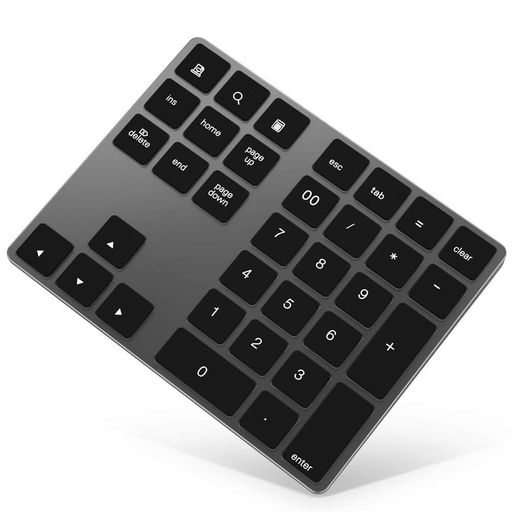 ブルートゥースナンバーパッド、Mikonアルミニウム無線数字キーパッドスリム34キー外部のキーボードパッドのデータエントリMacBook、MacBookAir/Pro、iMacのWindowsのラップトップの表面Proの互換…