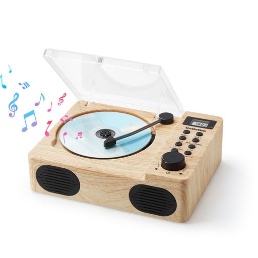 GelielimCDプレーヤーポータブルFMラジオCD/MP3/USB/AUXコンセント付きデュアルチャンネル・ステレオサウンド2000mAhバッテリー内蔵LCDディスプレイ付きBoombox音楽再生パーティー日本語説明書